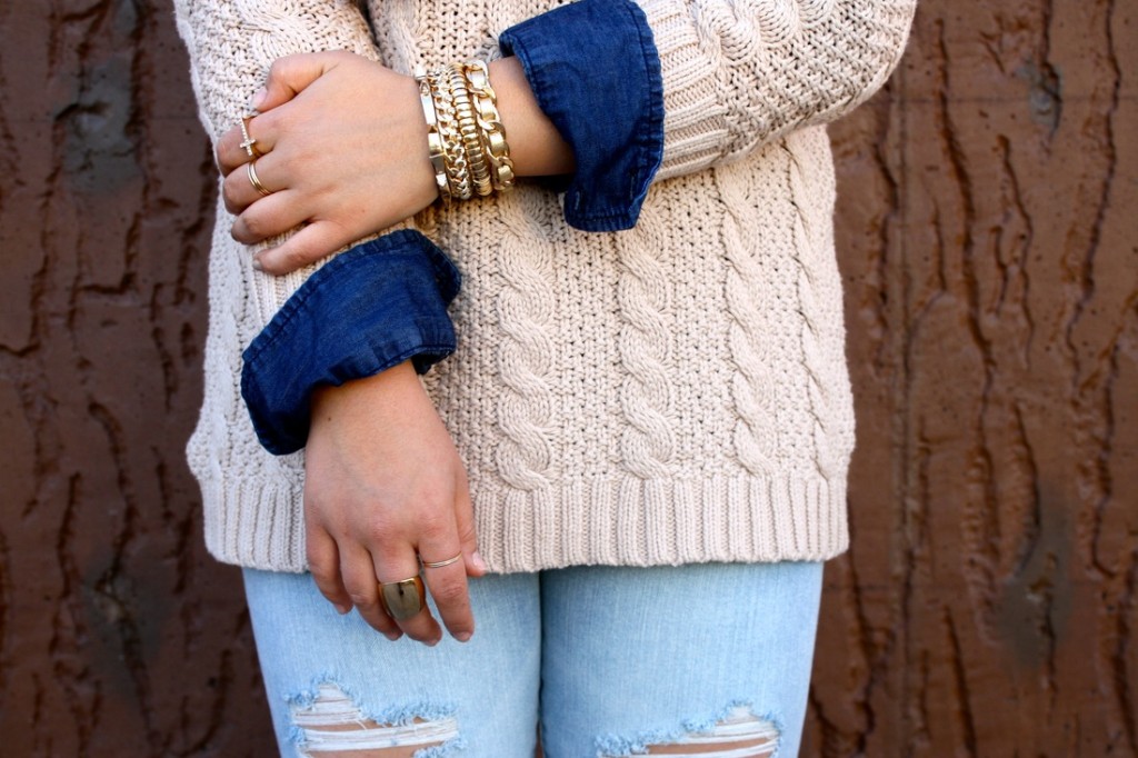 Cable Knit & Chambray